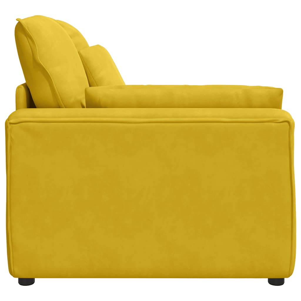 Modulares Sofa Endmodul mit Armlehne Kissen Gelb 100 cm