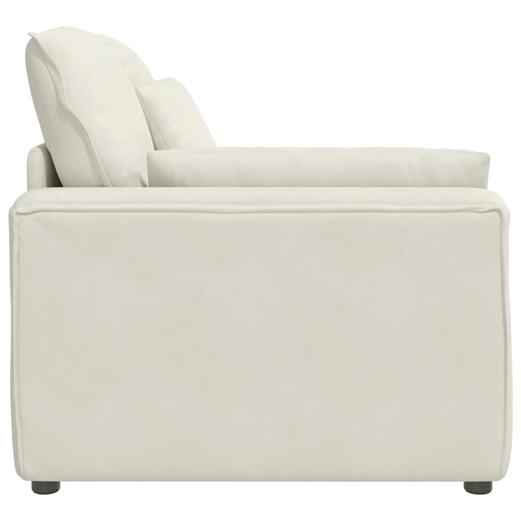 Modulares Sofa Endmodul mit Armlehne Kissen Creme 100 cm