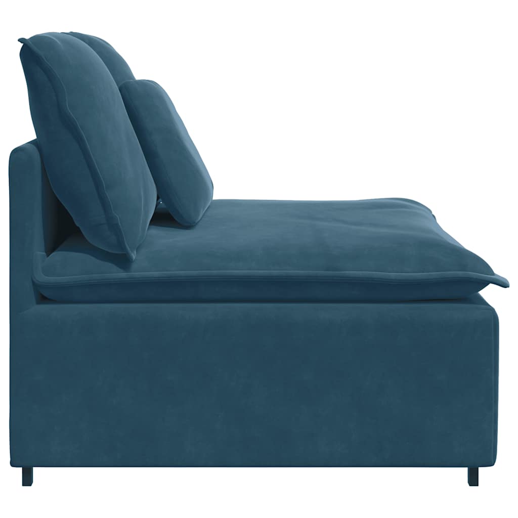 Modulares Sofa Mittelmodul mit Kissen Blau 100 cm