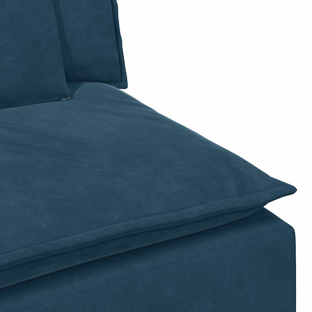 Modulares Sofa Mittelmodul mit Kissen Blau 100 cm