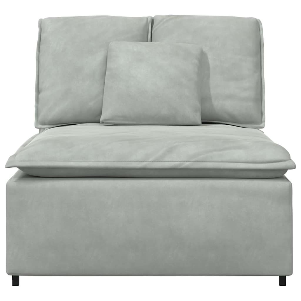 Modulares Sofa Mittelmodul mit Kissen Hellgrau 100 cm
