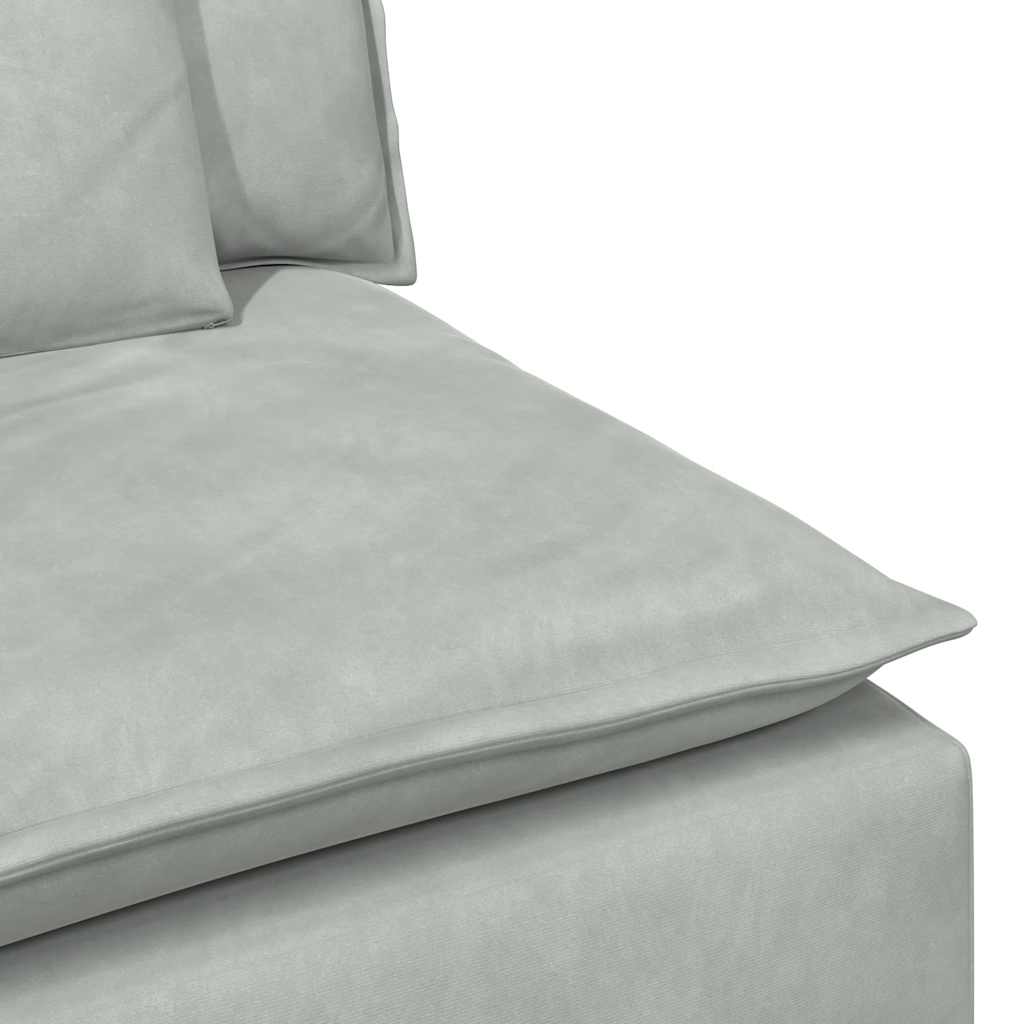 Modulares Sofa Mittelmodul mit Kissen Hellgrau 100 cm
