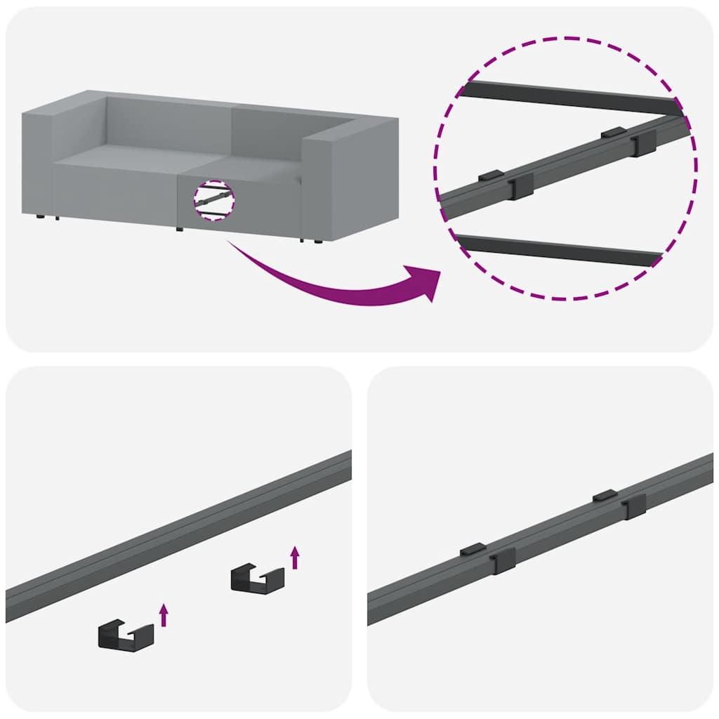 Modulares Sofa Mittelmodul mit Kissen Hellgrau 100 cm