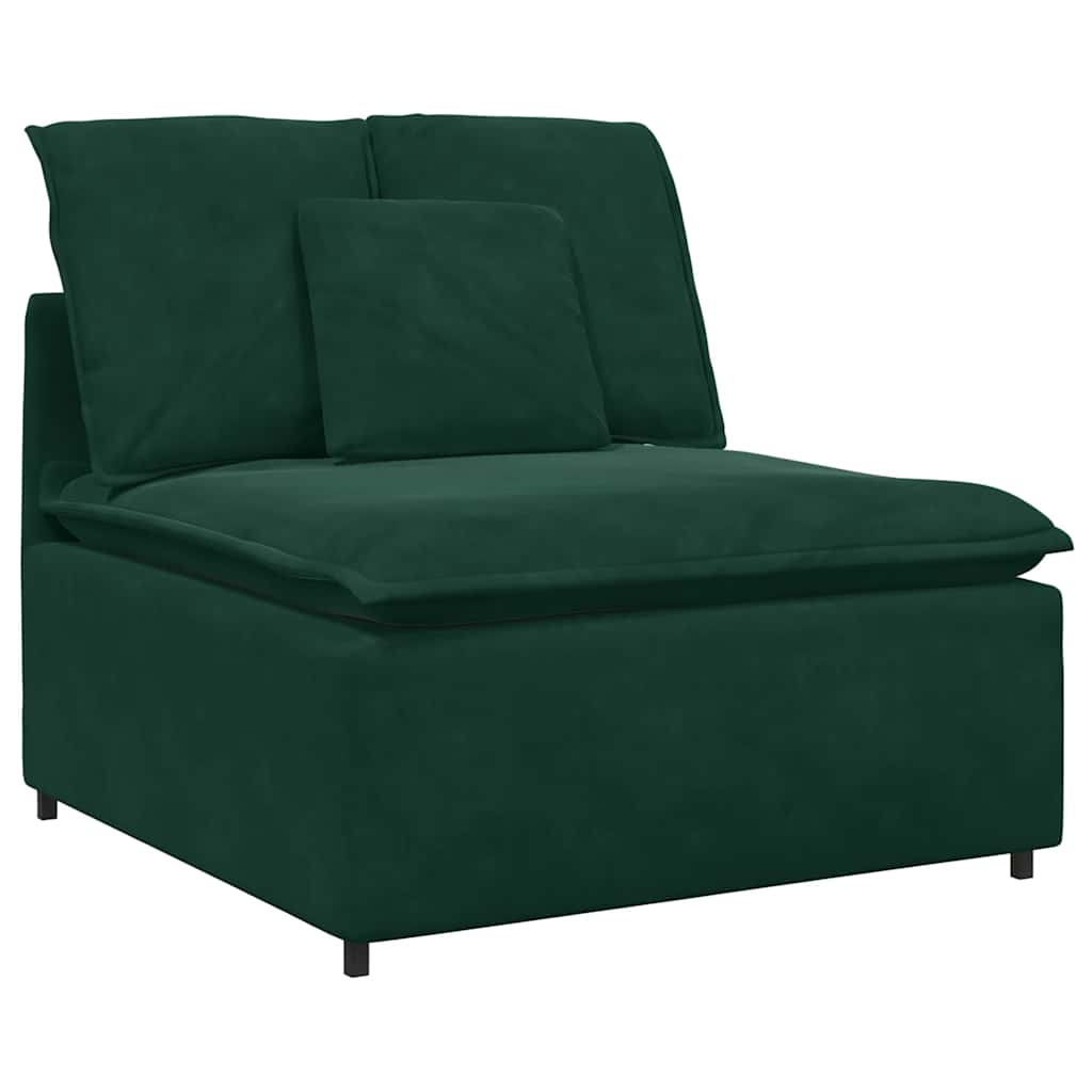 Modulares Sofa Mittelmodul mit Kissen Dunkelgrün 100 cm