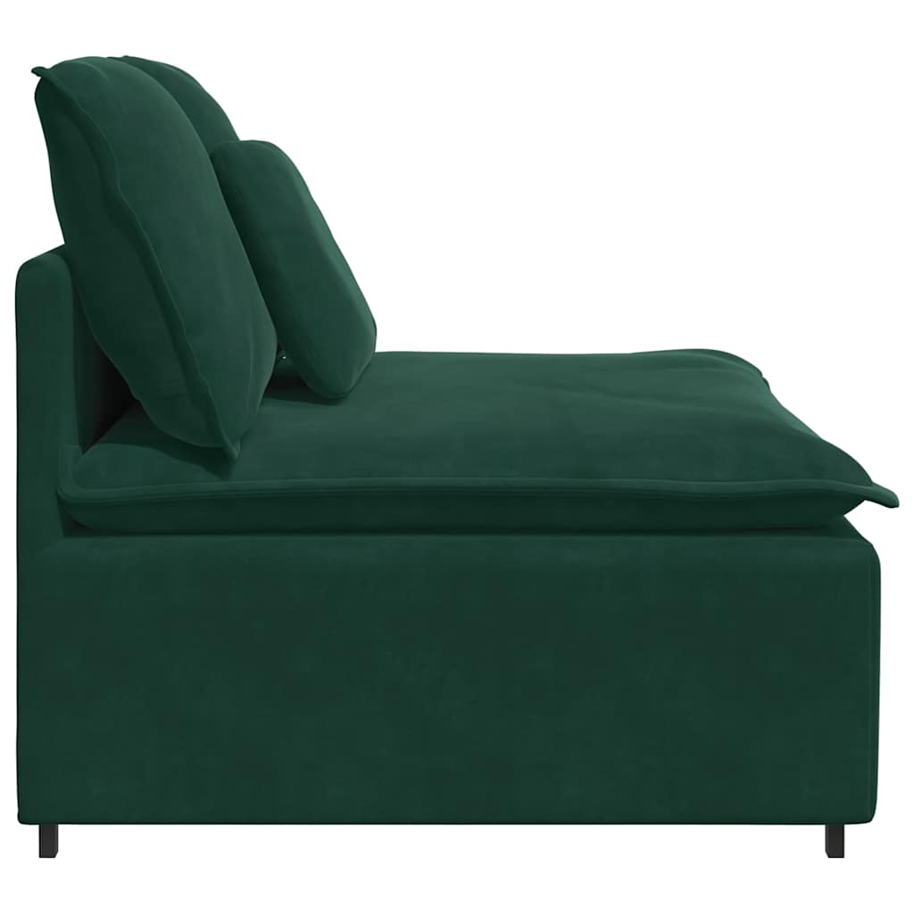 Modulares Sofa Mittelmodul mit Kissen Dunkelgrün 100 cm