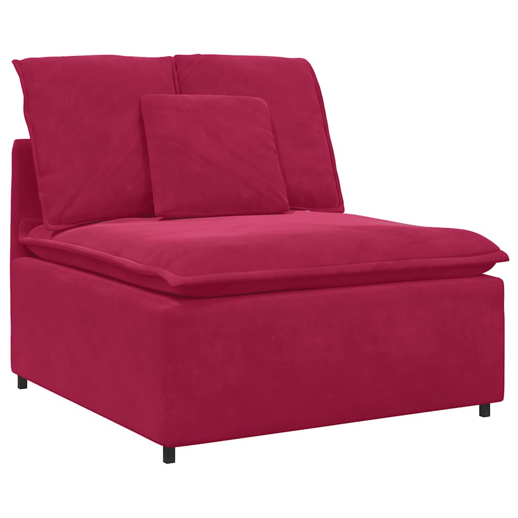 Modulares Sofa Mittelmodul mit Kissen Weinrot 100 cm