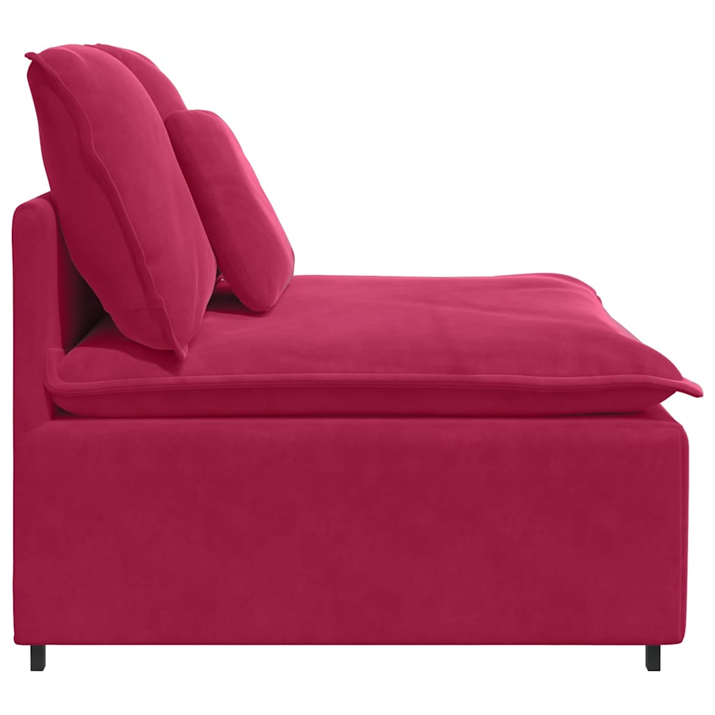 Modulares Sofa Mittelmodul mit Kissen Weinrot 100 cm