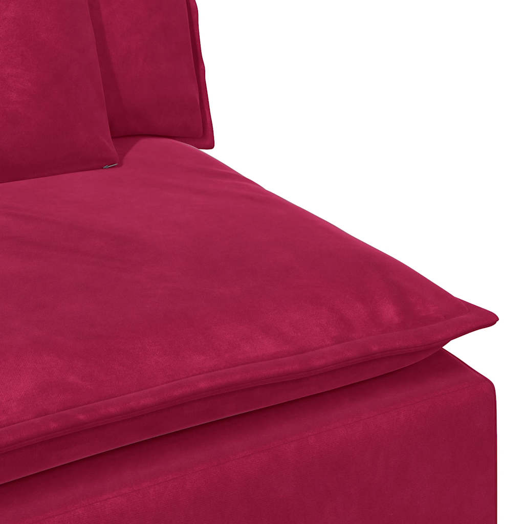 Modulares Sofa Mittelmodul mit Kissen Weinrot 100 cm