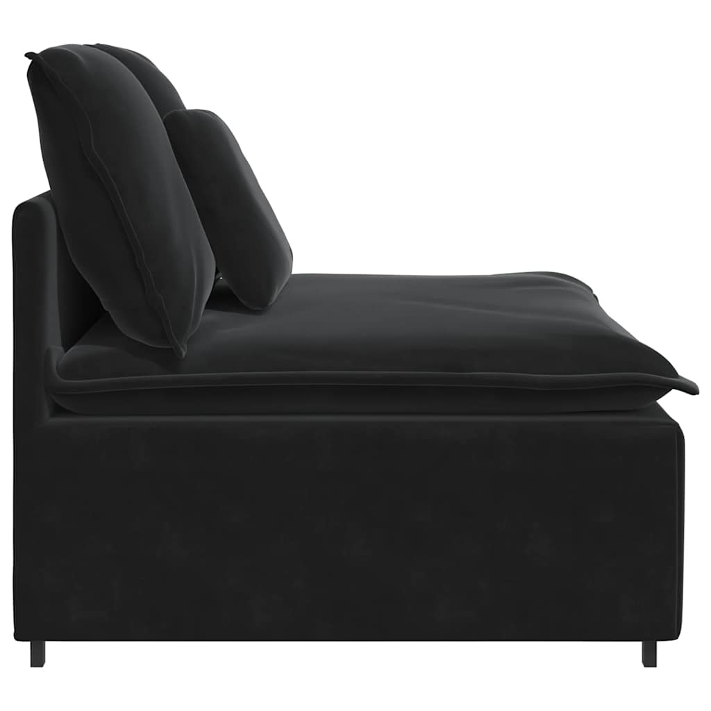 Modulares Sofa Mittelmodul mit Kissen Schwarz 100 cm