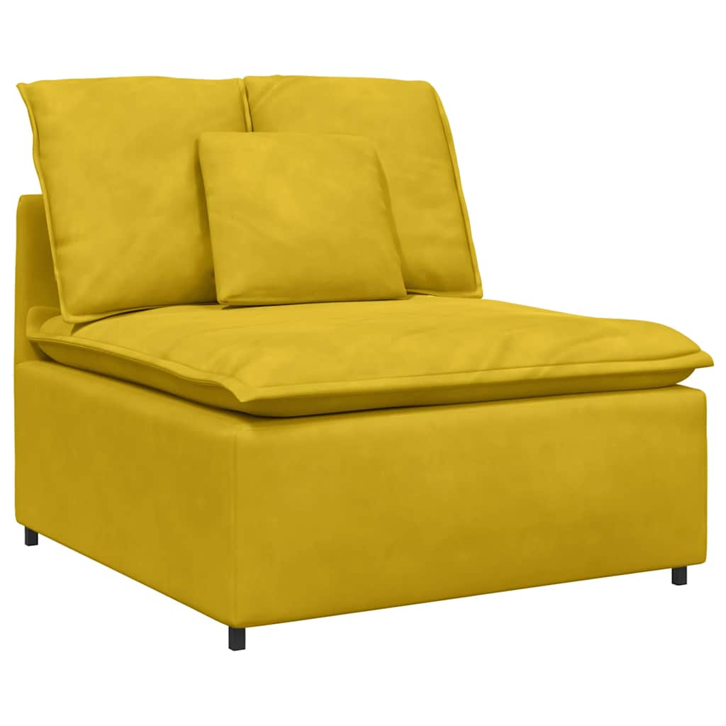 Modulares Sofa Mittelmodul mit Kissen Gelb 100 cm