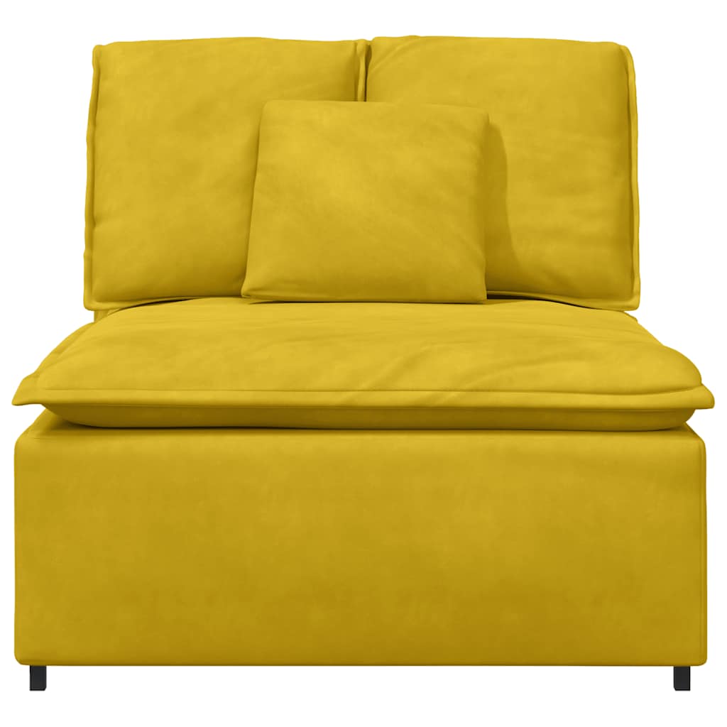 Modulares Sofa Mittelmodul mit Kissen Gelb 100 cm