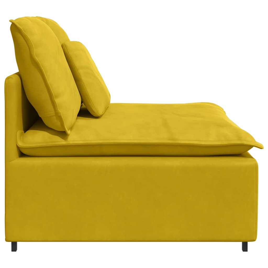 Modulares Sofa Mittelmodul mit Kissen Gelb 100 cm