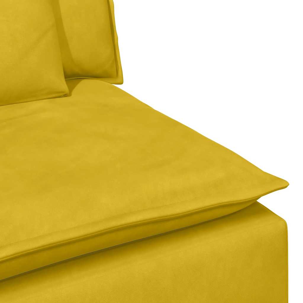 Modulares Sofa Mittelmodul mit Kissen Gelb 100 cm