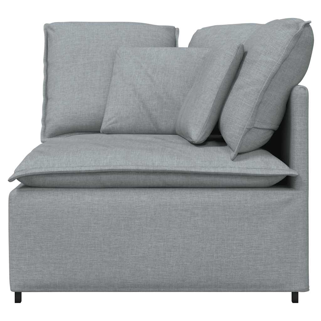 Modulares Sofa Eckmodul mit Kissen Hellgrau 100 cm