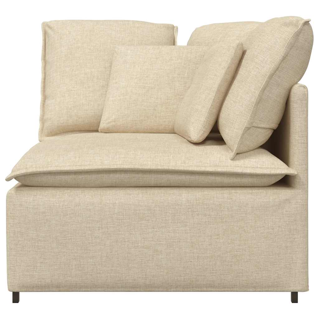 Modulares Sofa Eckmodul mit Kissen Creme 100 cm