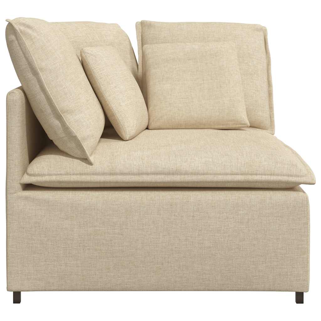 Modulares Sofa Eckmodul mit Kissen Creme 100 cm