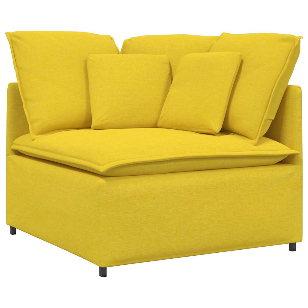 Modulares Sofa Eckmodul mit Kissen Hellgelb 100 cm