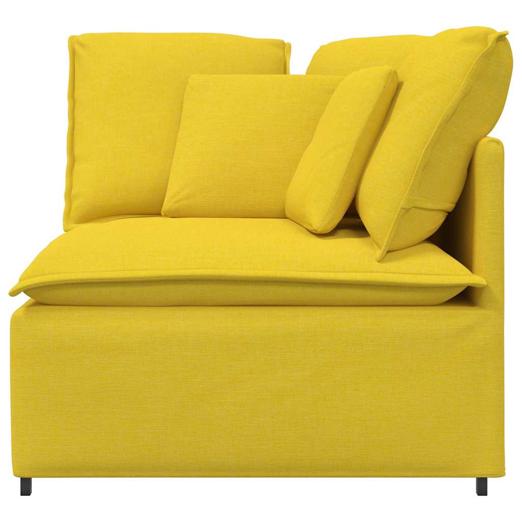 Modulares Sofa Eckmodul mit Kissen Hellgelb 100 cm