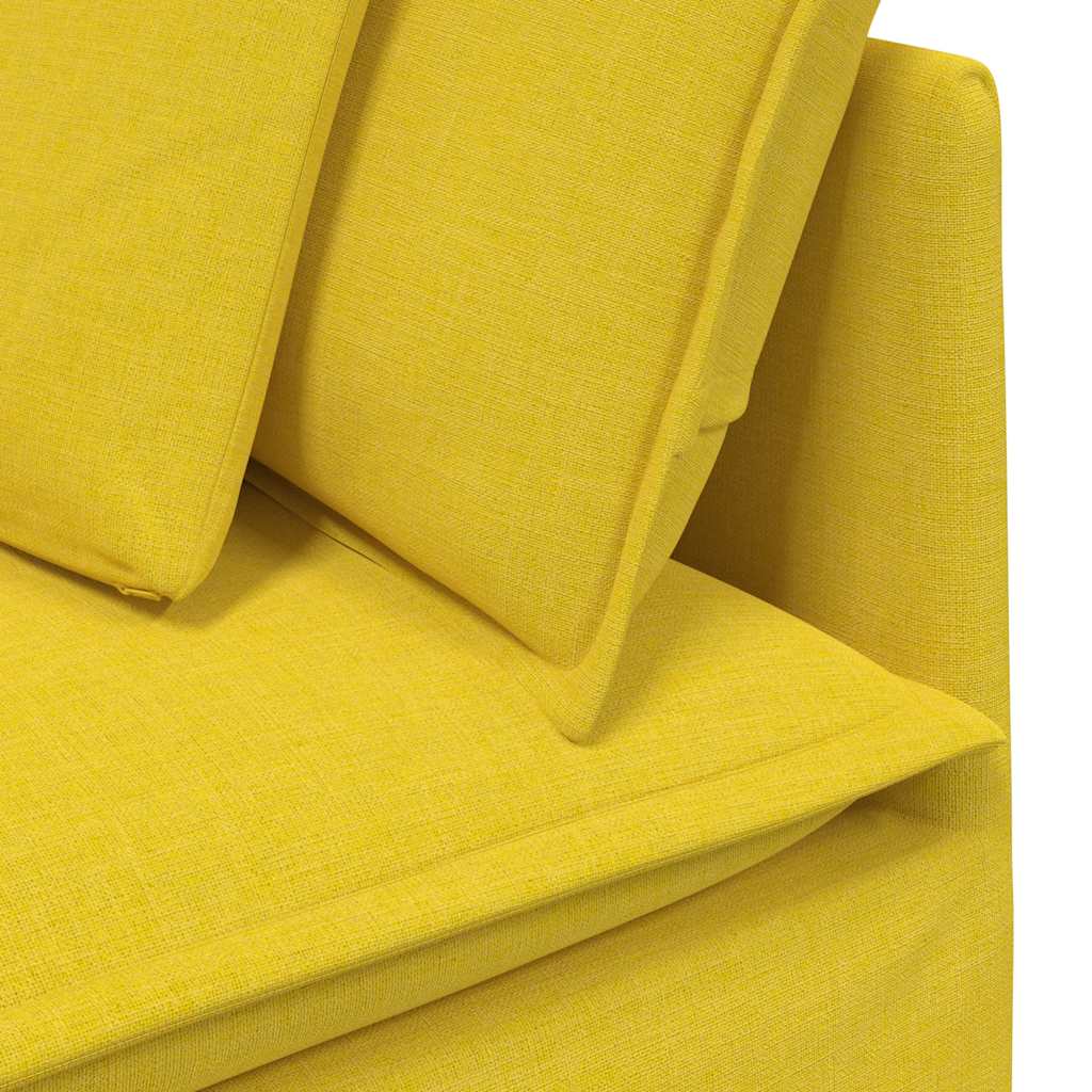 Modulares Sofa Eckmodul mit Kissen Hellgelb 100 cm