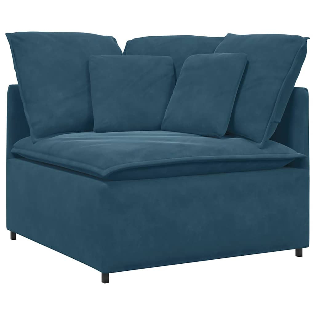 Modulares Sofa Eckmodul mit Kissen Blau 100 cm
