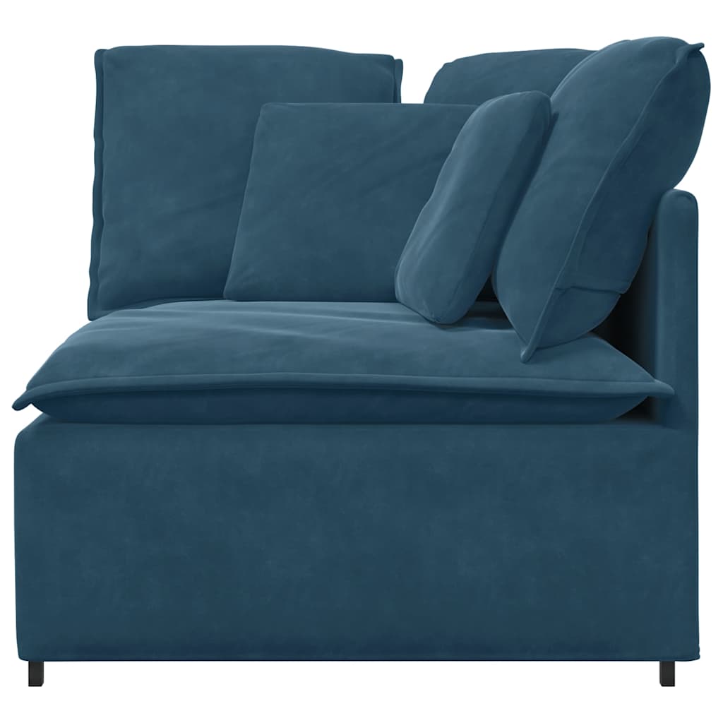 Modulares Sofa Eckmodul mit Kissen Blau 100 cm