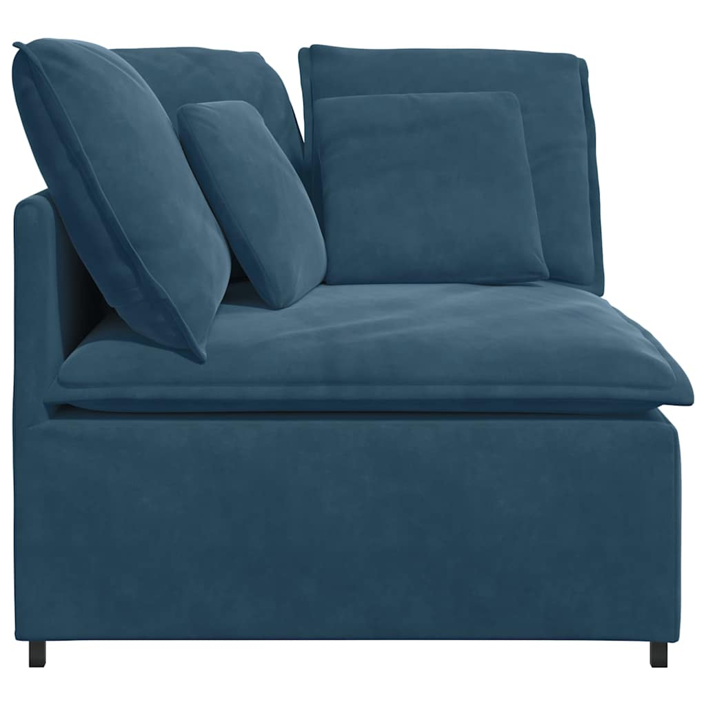 Modulares Sofa Eckmodul mit Kissen Blau 100 cm