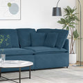 Modulares Sofa Eckmodul mit Kissen Blau 100 cm