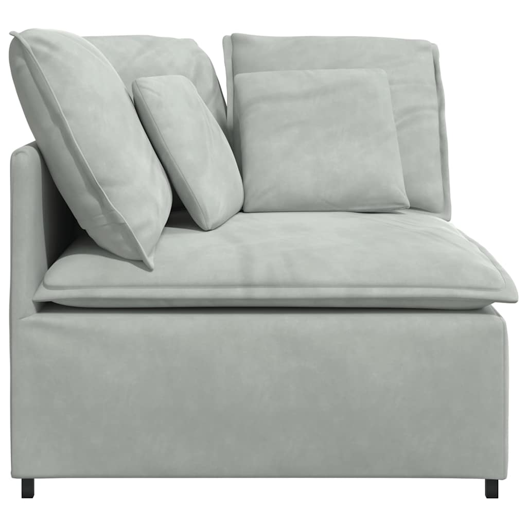 Modulares Sofa Eckmodul mit Kissen Hellgrau 100 cm