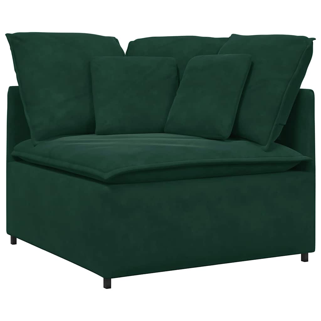 Modulares Sofa Eckmodul mit Kissen Dunkelgrün 100 cm