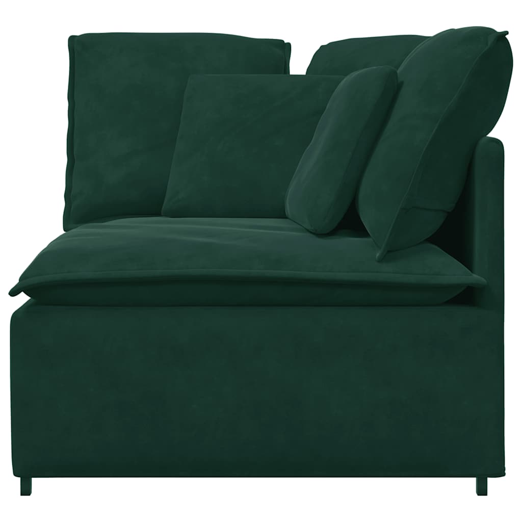 Modulares Sofa Eckmodul mit Kissen Dunkelgrün 100 cm