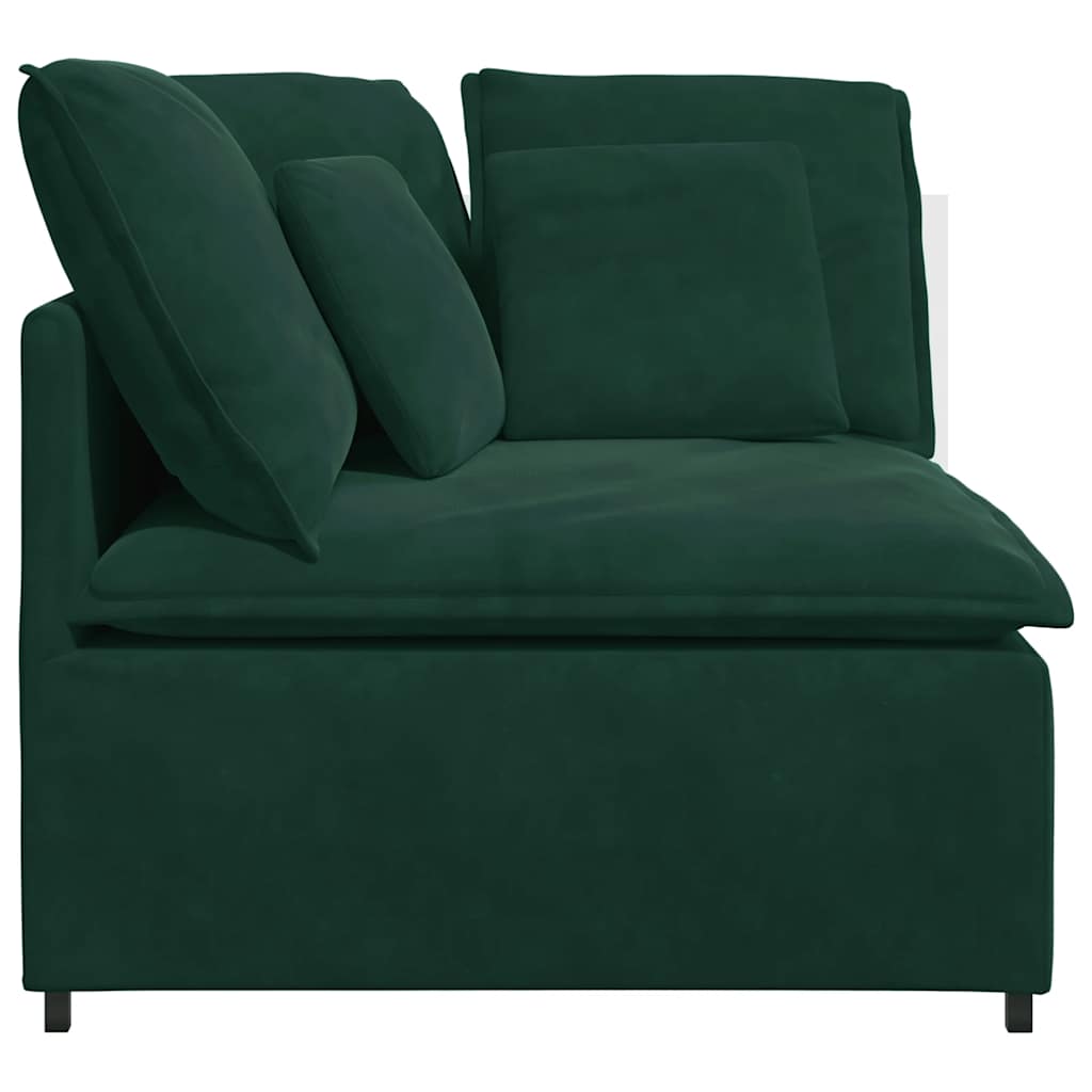 Modulares Sofa Eckmodul mit Kissen Dunkelgrün 100 cm