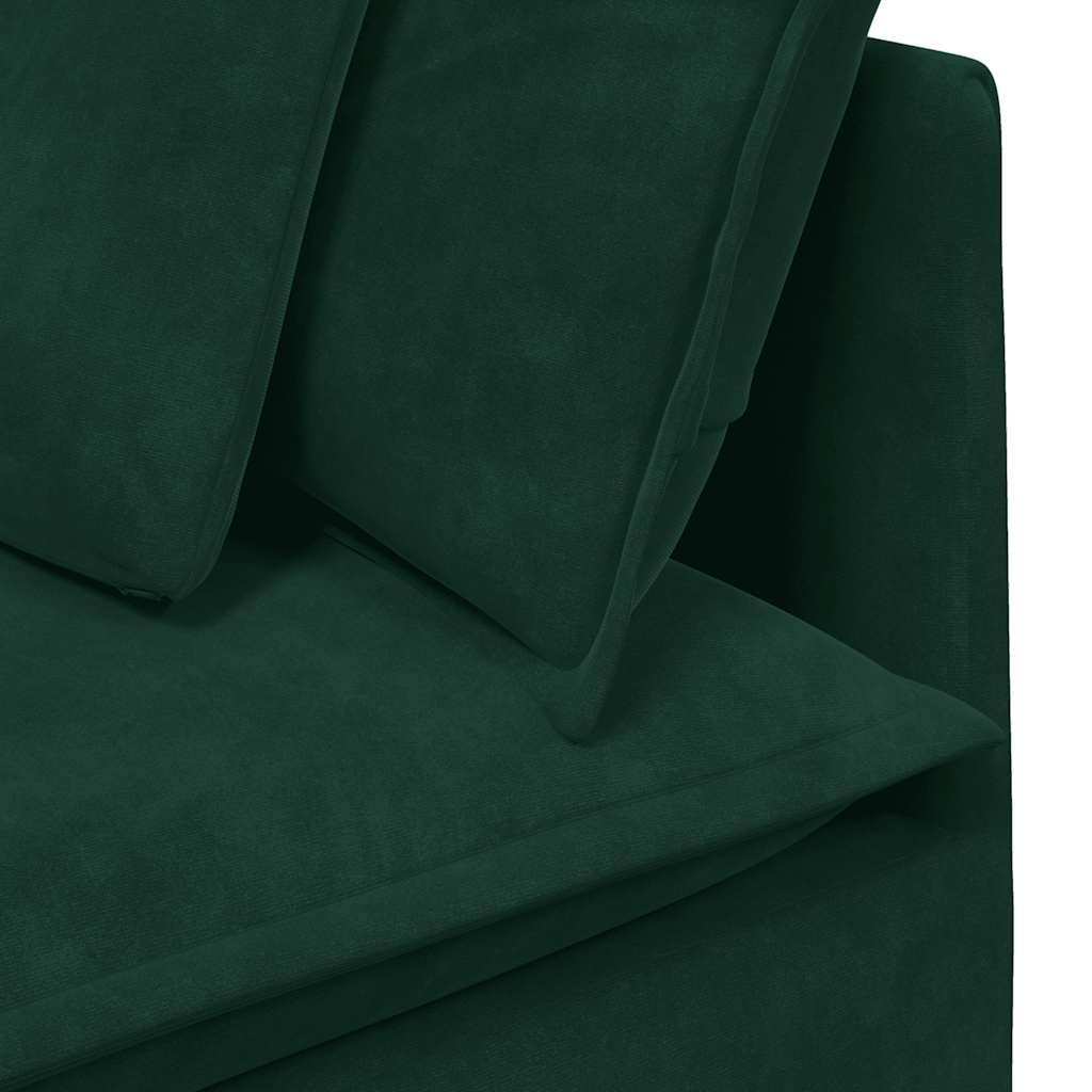 Modulares Sofa Eckmodul mit Kissen Dunkelgrün 100 cm