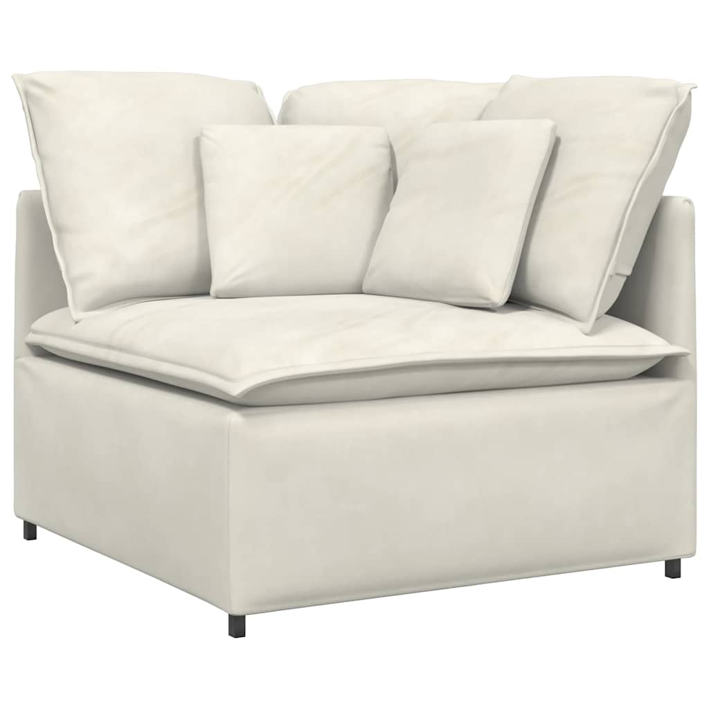 Modulares Sofa Eckmodul mit Kissen Creme 100 cm