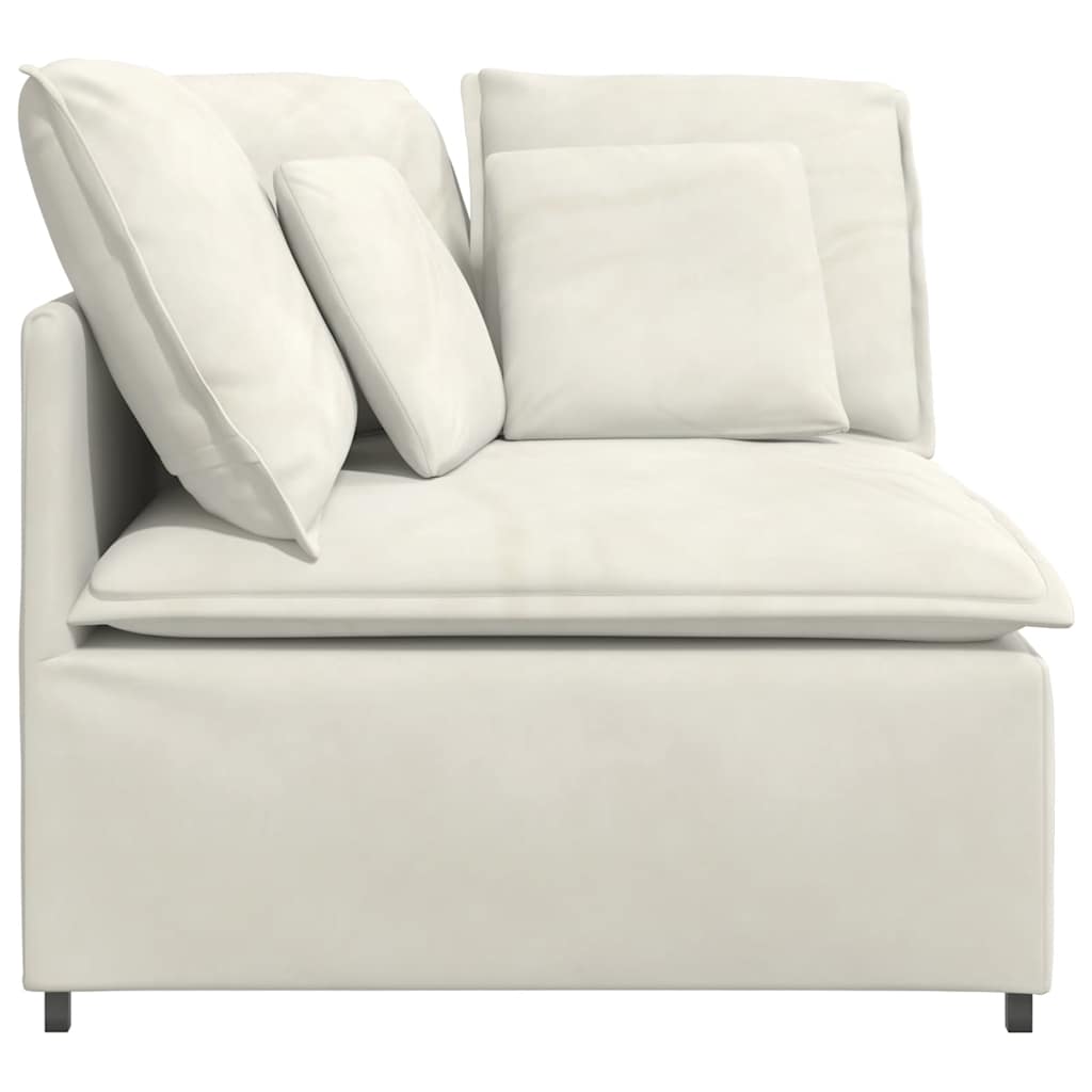 Modulares Sofa Eckmodul mit Kissen Creme 100 cm