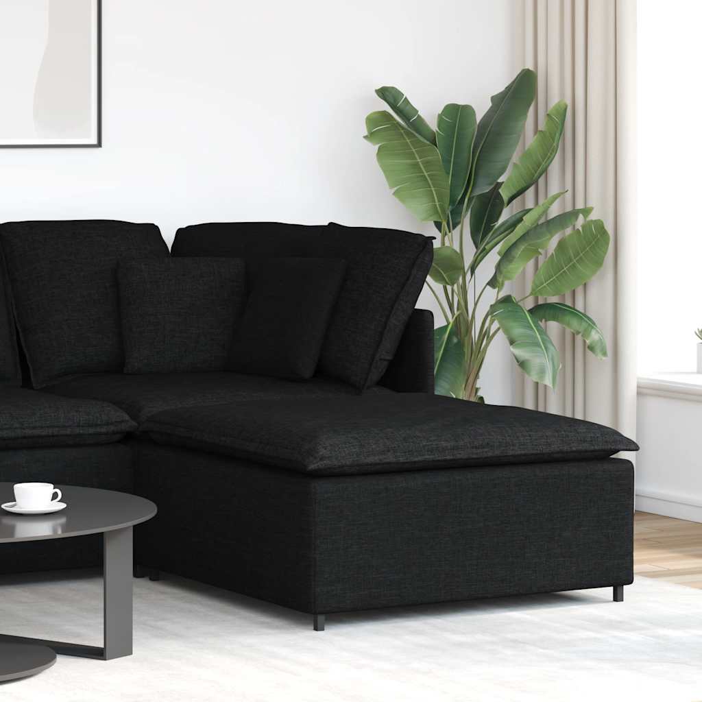 Modulares Sofa-Fußhocker-Modul Schwarz 100 x 100 x 48 cm