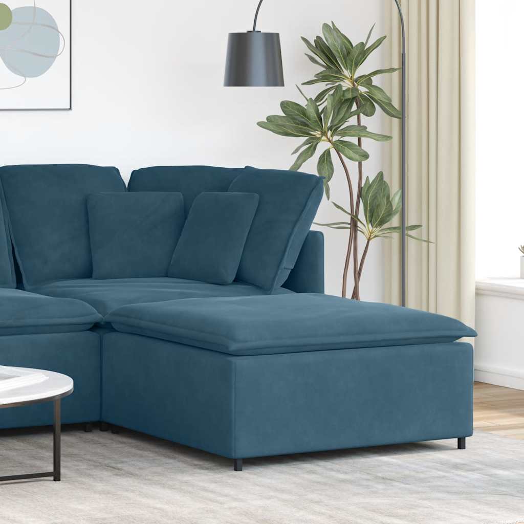 Modulares Sofa Fußhocker-Modul Blau 100x100x48 cm