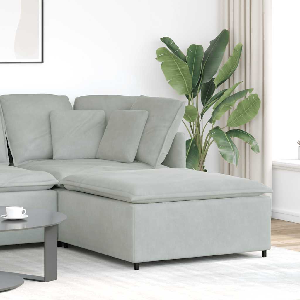Modulares Sofa Fußhocker-Modul Hellgrau 100x100x48 cm