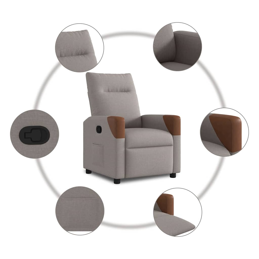 Relaxsessel Taupe Stoff