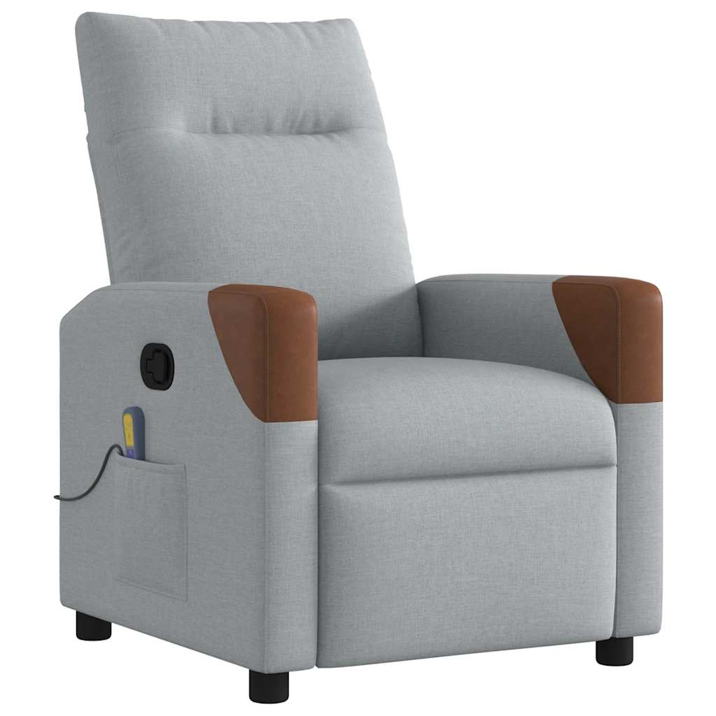 Massagesessel Hellgrau Stoff