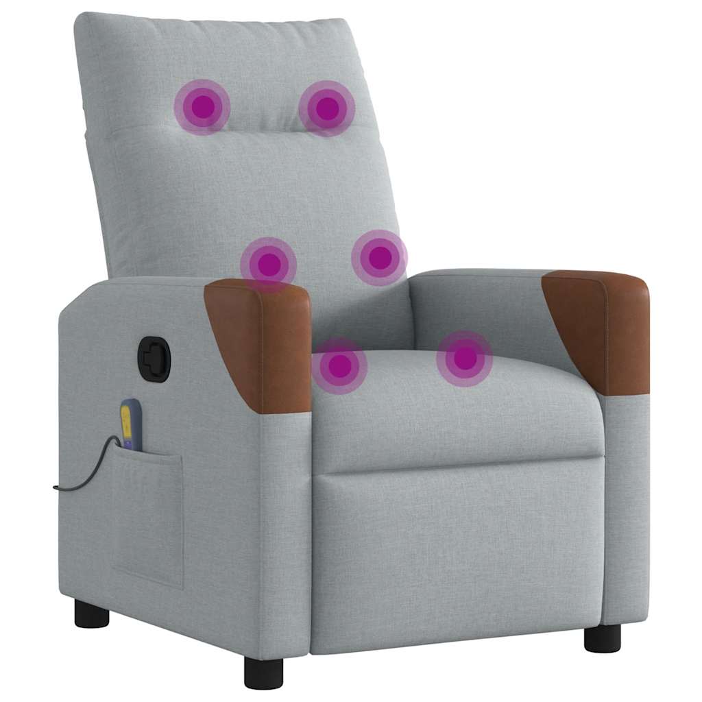 Massagesessel Hellgrau Stoff