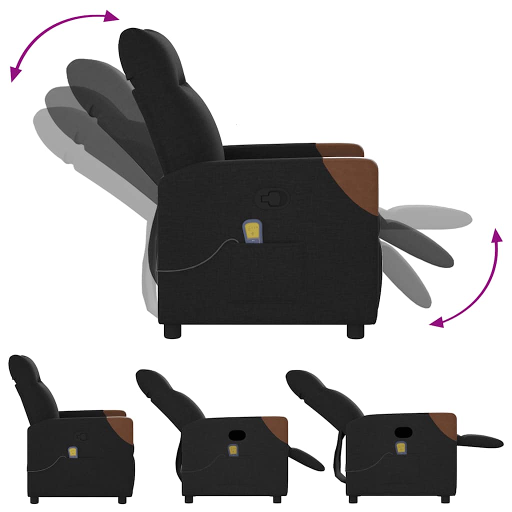 Massagesessel Schwarz Stoff