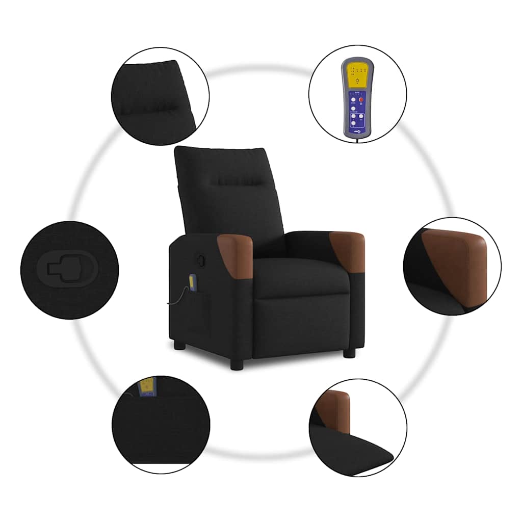 Massagesessel Schwarz Stoff
