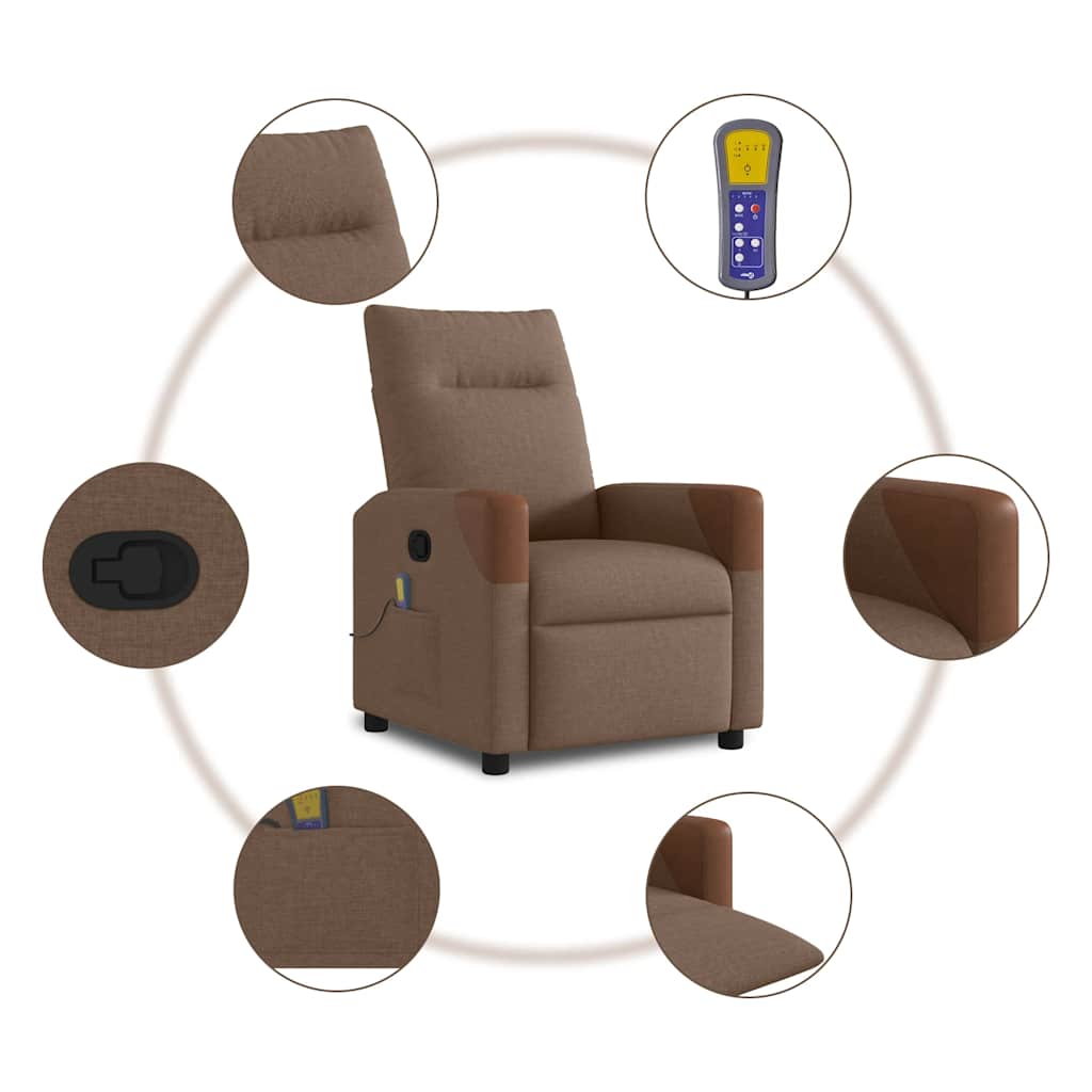 Massagesessel Braun Stoff