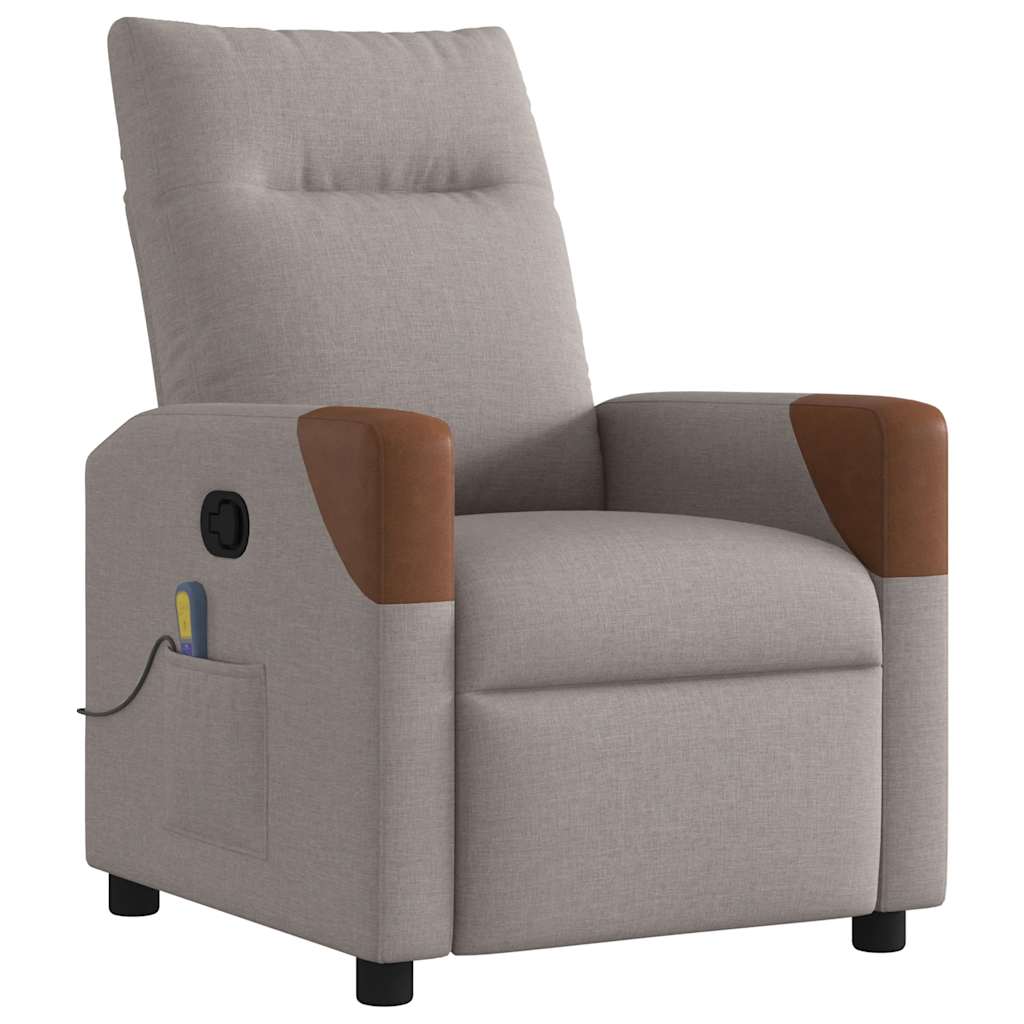 Massagesessel Taupe Stoff