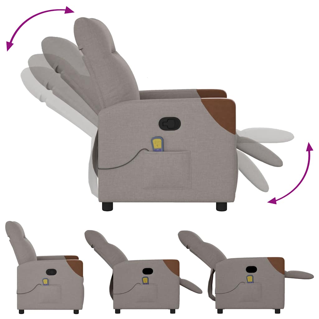 Massagesessel Taupe Stoff