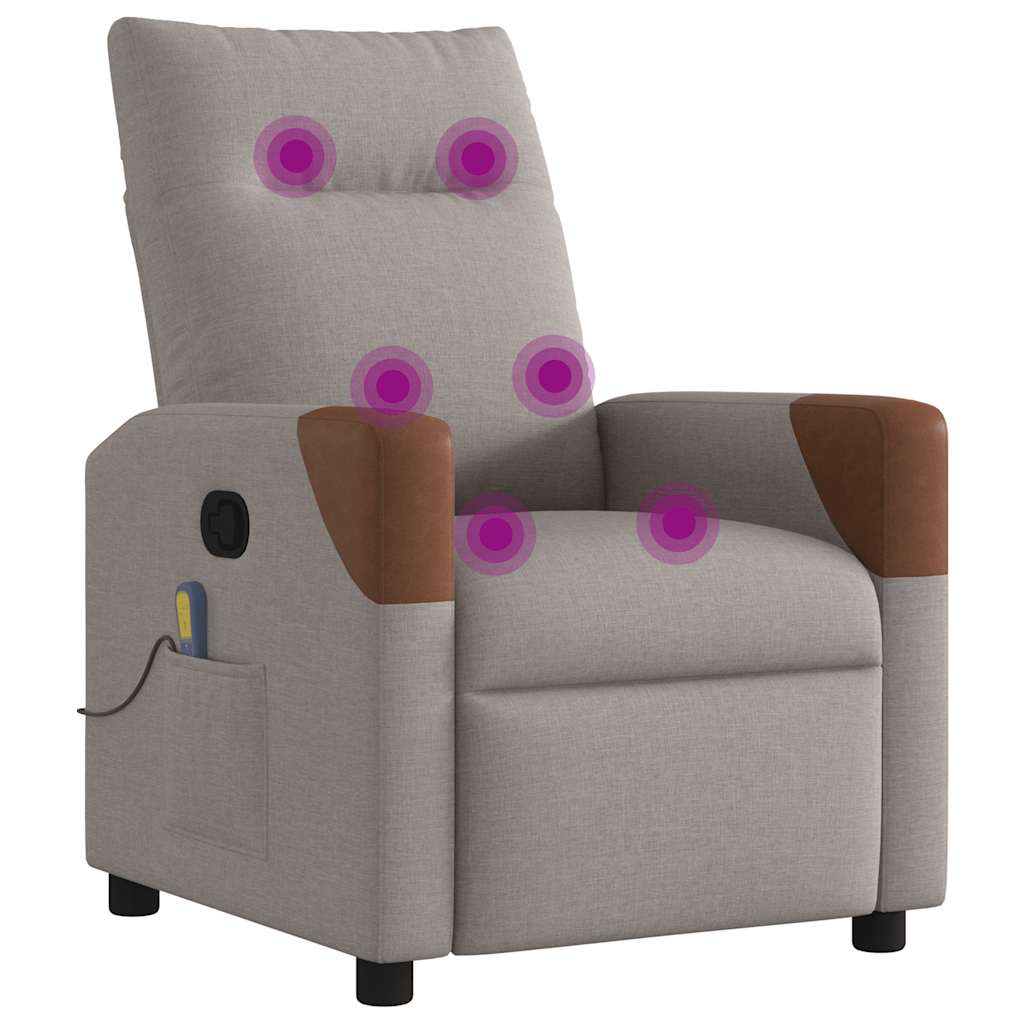 Massagesessel Taupe Stoff