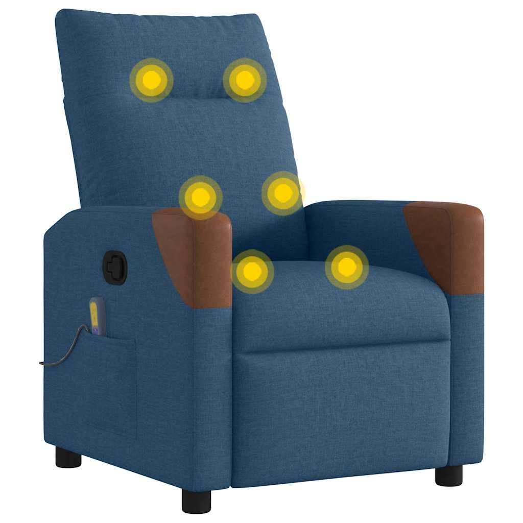 Massagesessel Blau Stoff