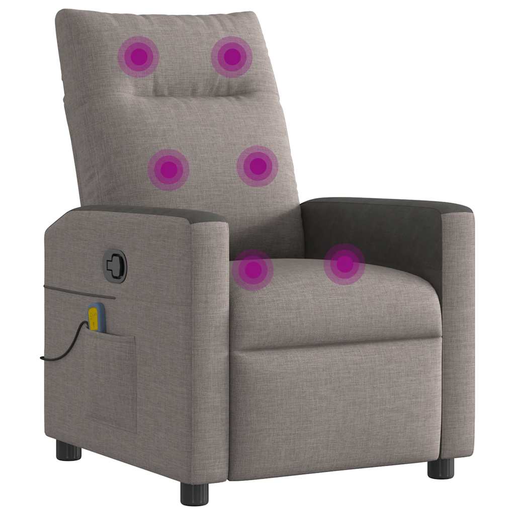 Massagesessel Taupe Stoff