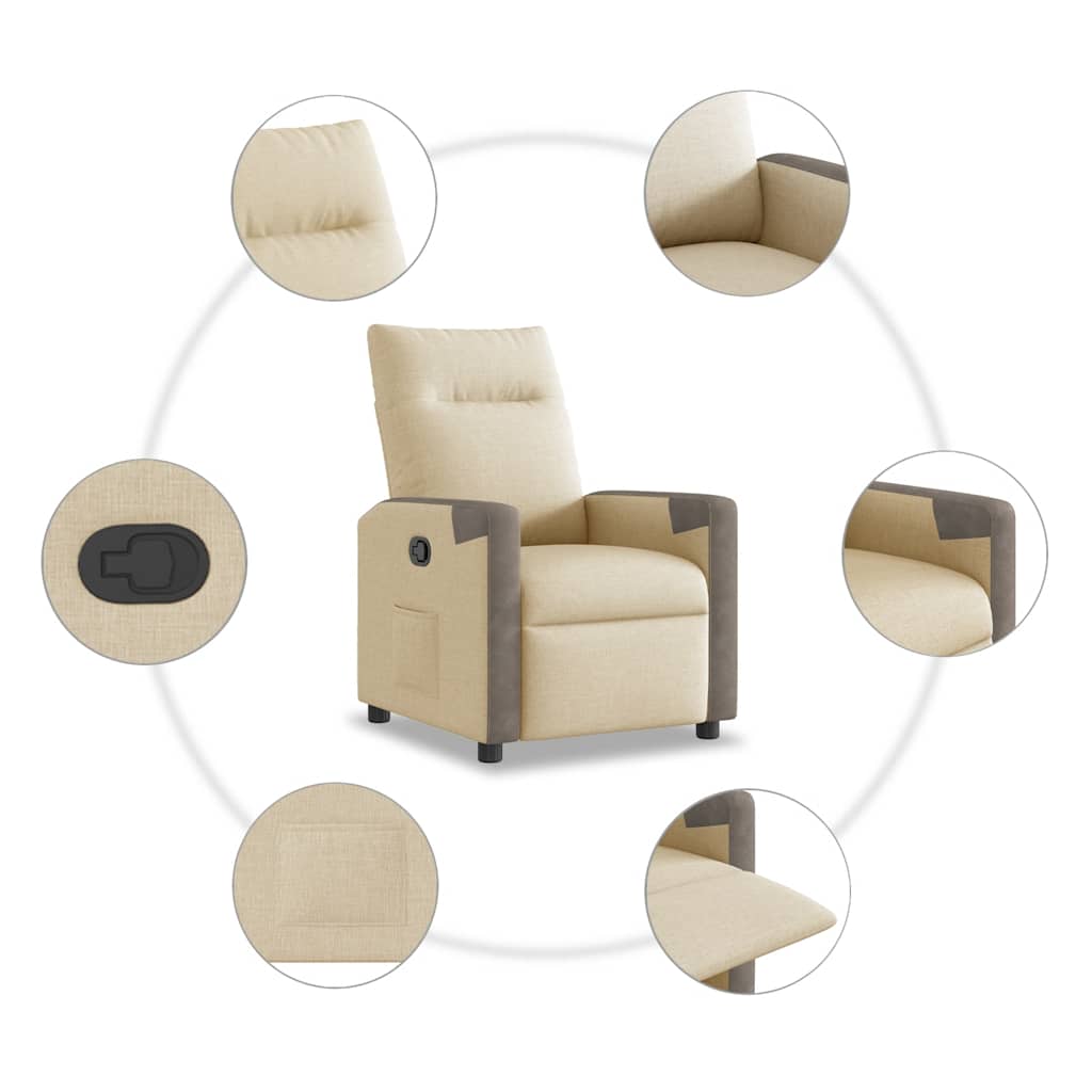 Relaxsessel Creme Stoff