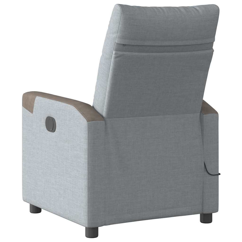 Massagesessel Hellgrau Stoff